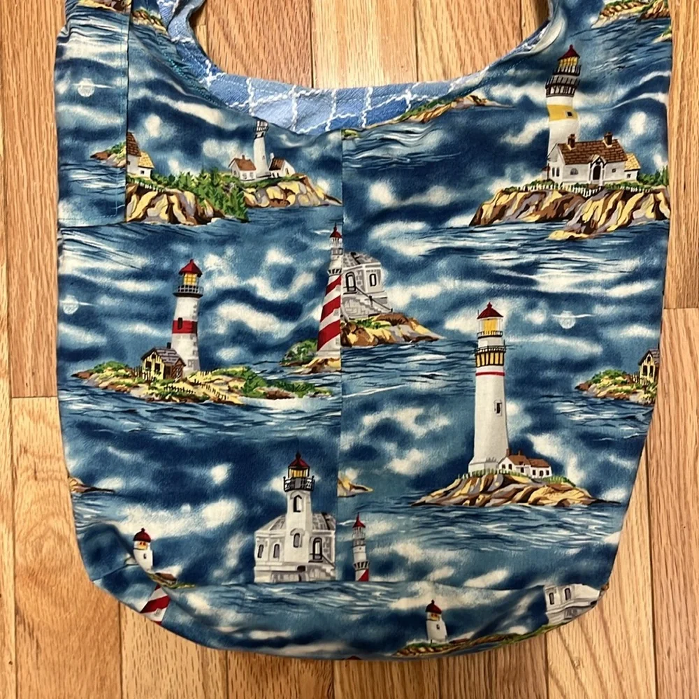 Handmade? Boho Blue‎ Reversible Tie Summer Bag